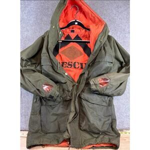 Vintage Willis & Geiger Military Parka Jacket Men Medium Hooded Utility Outdoor